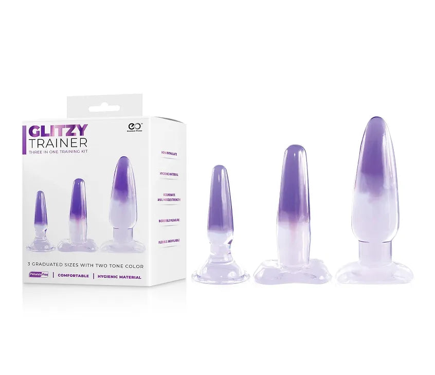 GLITZY TRAINER 3 IN 1 DONG KIT SET - PURPLE - Take A Peek