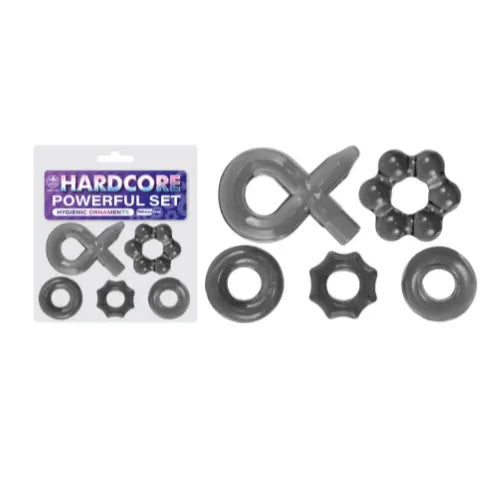 HARDCORE 40MM AND 50MM TPE ORNAMENT 5PCS SET TRANSPARENT BLACK - Take A Peek