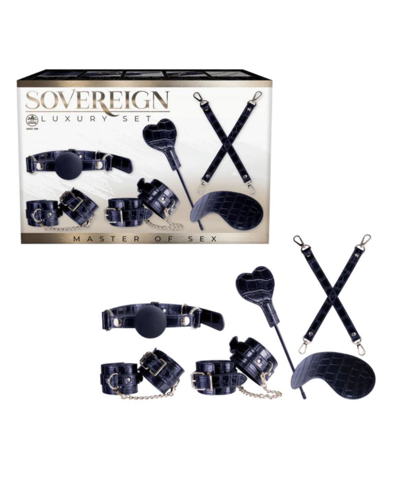 SOVEREIGN LEATHER FETISH KIT SET IN BLACK-640162