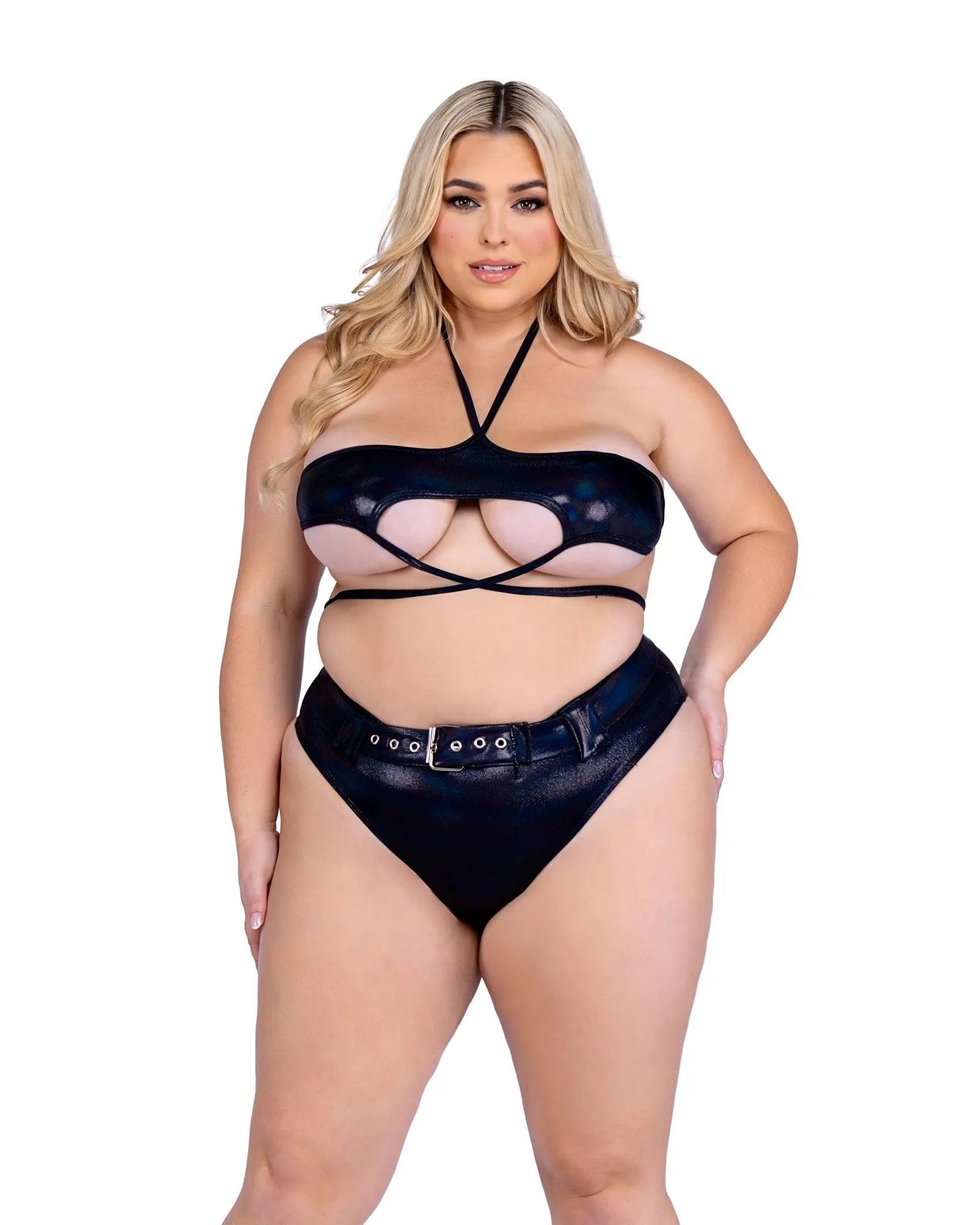 6439 - Shimmer Top with Underboob Cutout - Take A Peek