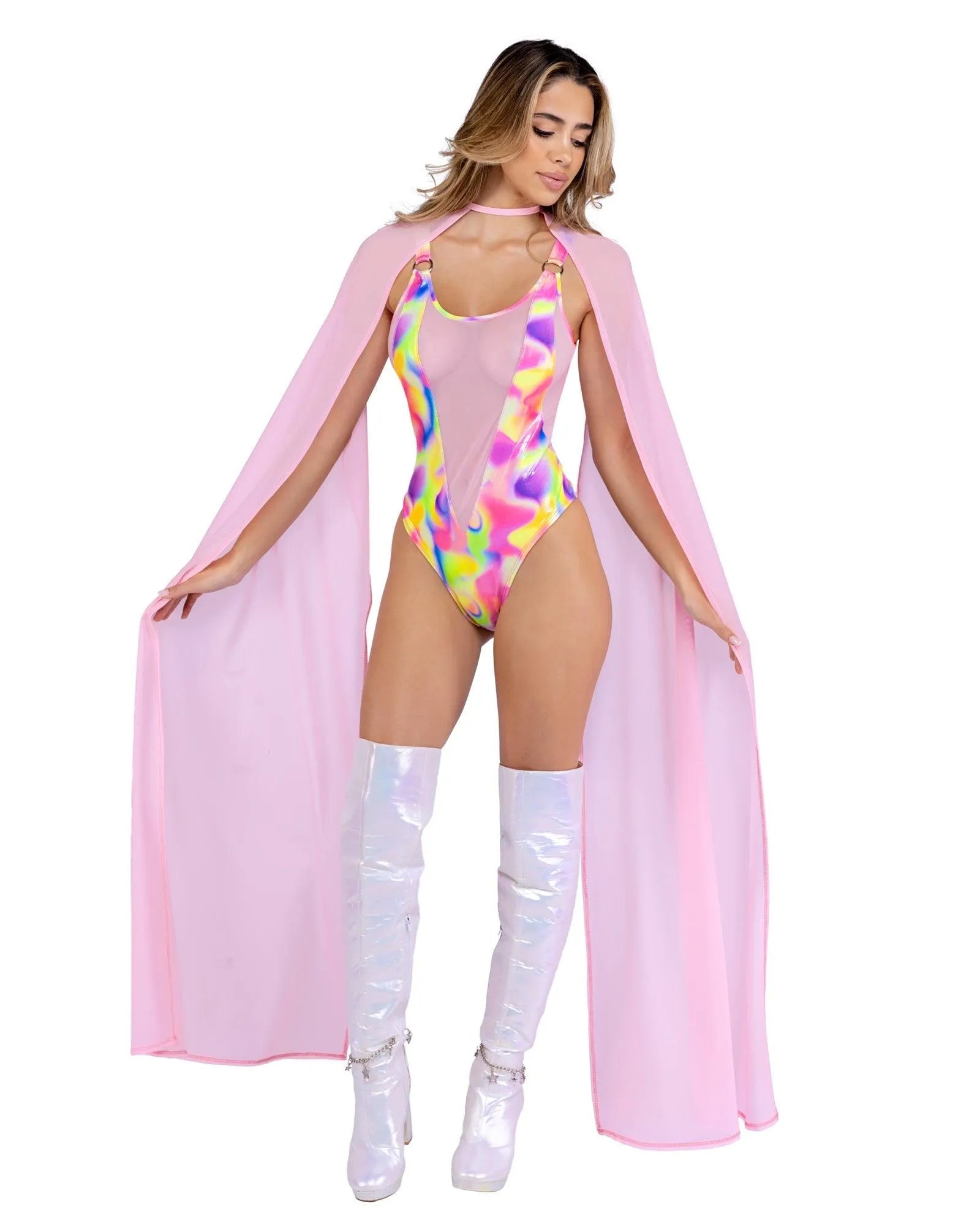 6462- Shimmer Multi-Colored Romper - Take A Peek