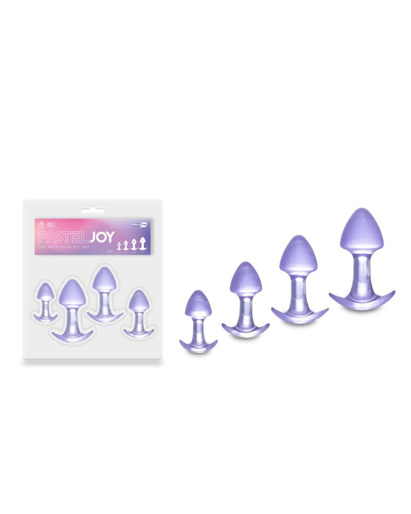 TPE BUTT PLUG KIT SET IN TRANSPARENT PURPLE COLOR-648045