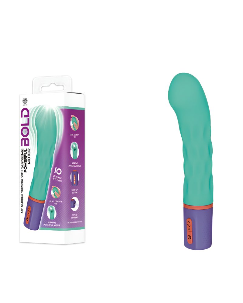 AROUND 6.4in SILICONE RECHARGEABLE VIBRATOR WITH VARICOLORED CONTROL (m...-648380