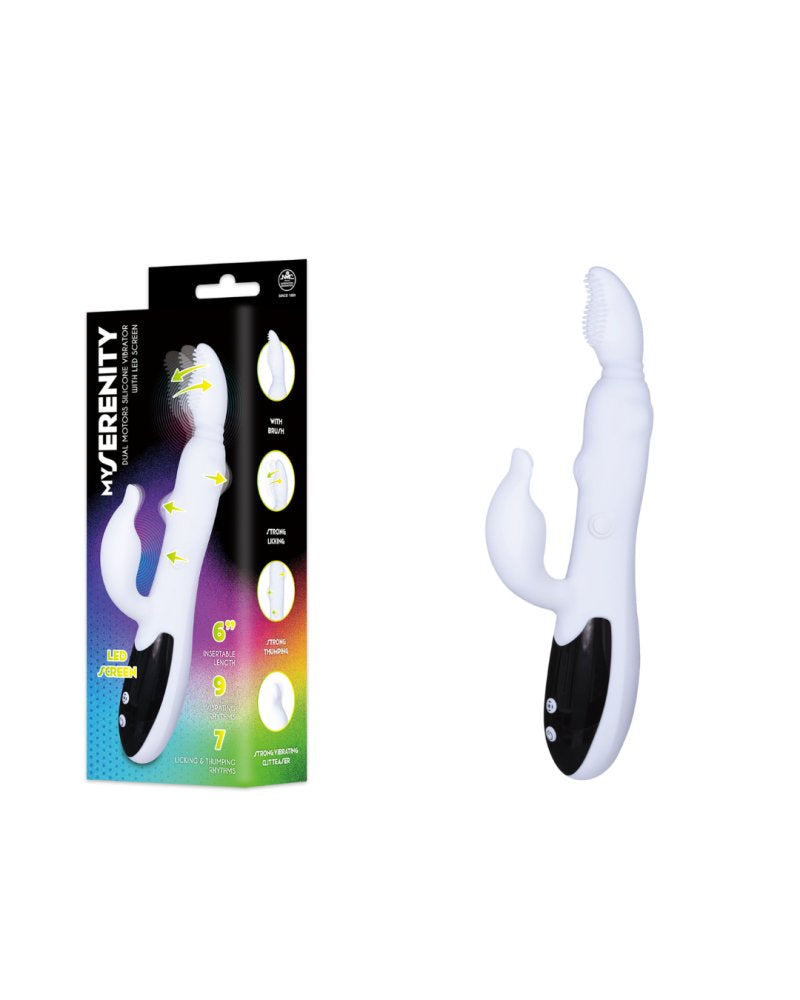 My Serenity 10.5in SILICONE RECHARGEABLE LICKING + THUMPING VIBRATOR WI...-648892