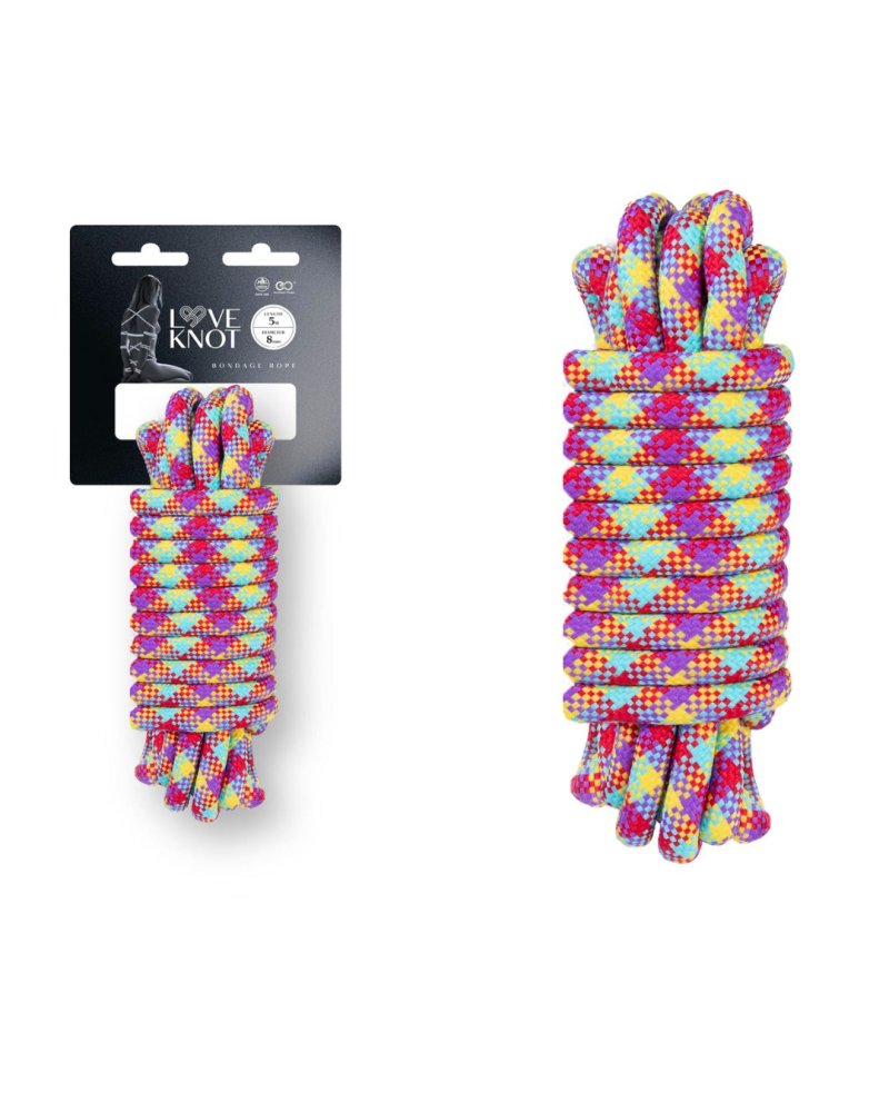 Love Knot 5M 8MM THICK POLYESTER ROPE - Bright Rainbow-649257