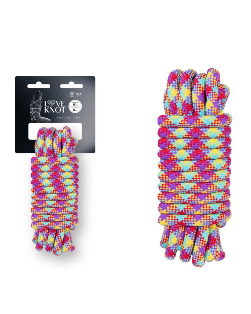 Love Knot 10M 8MM THICK POLYESTER ROPE - Bright Rainbow-649288