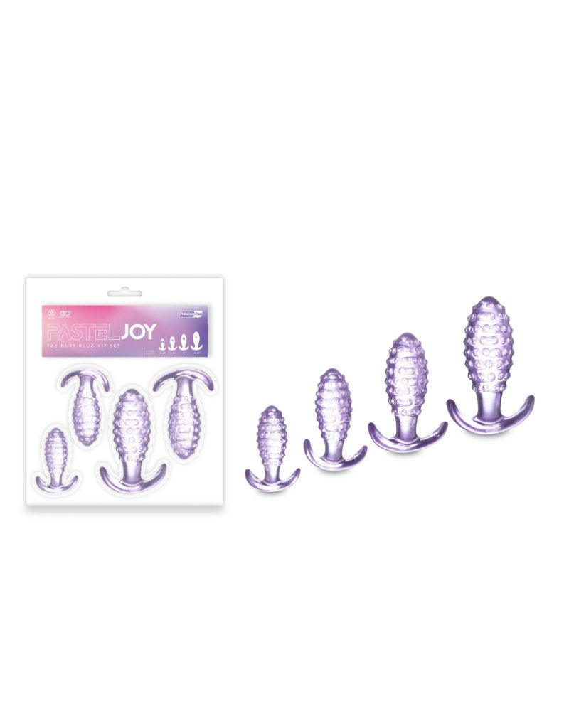 Pastel Joy TPE BUTT PLUG KIT SET IN TRANSPARENT PURPLE COLOR-649301