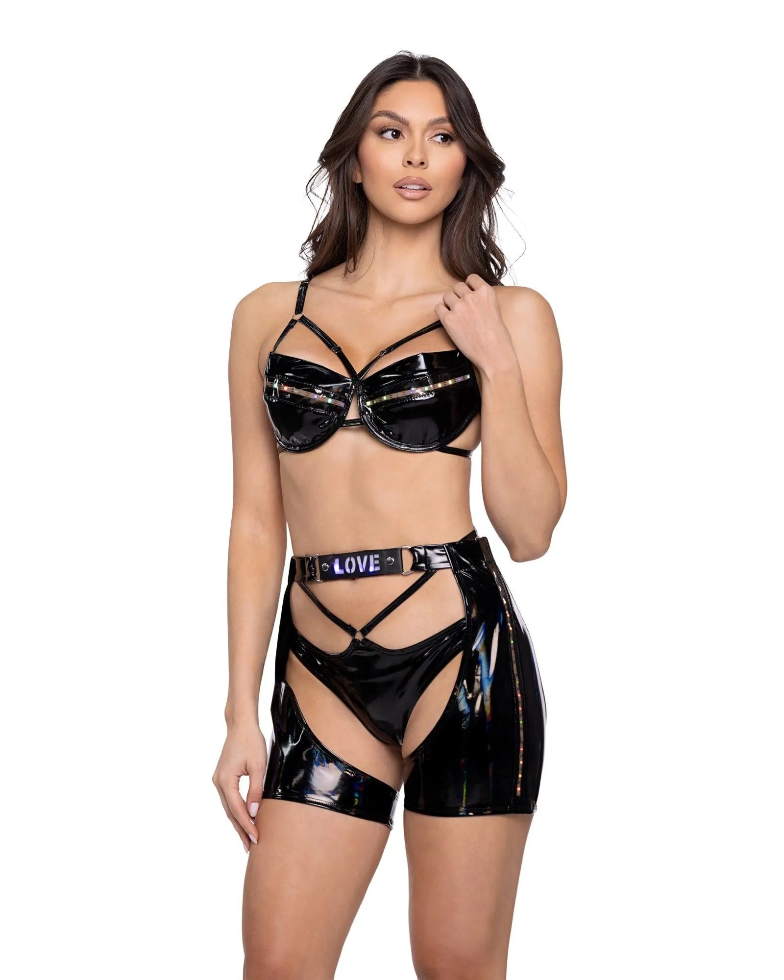 6504 - Pride Light Up Vinyl Chaps - Take A Peek