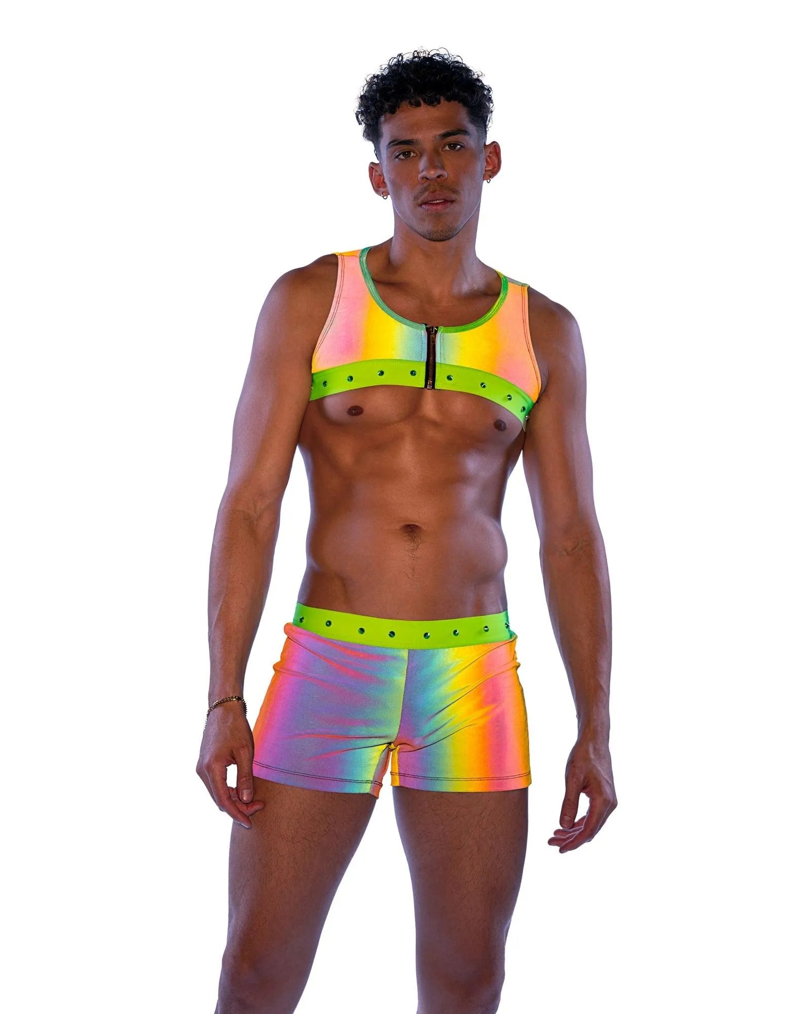 6536 - Reflective Shorts with Stud Details - Take A Peek