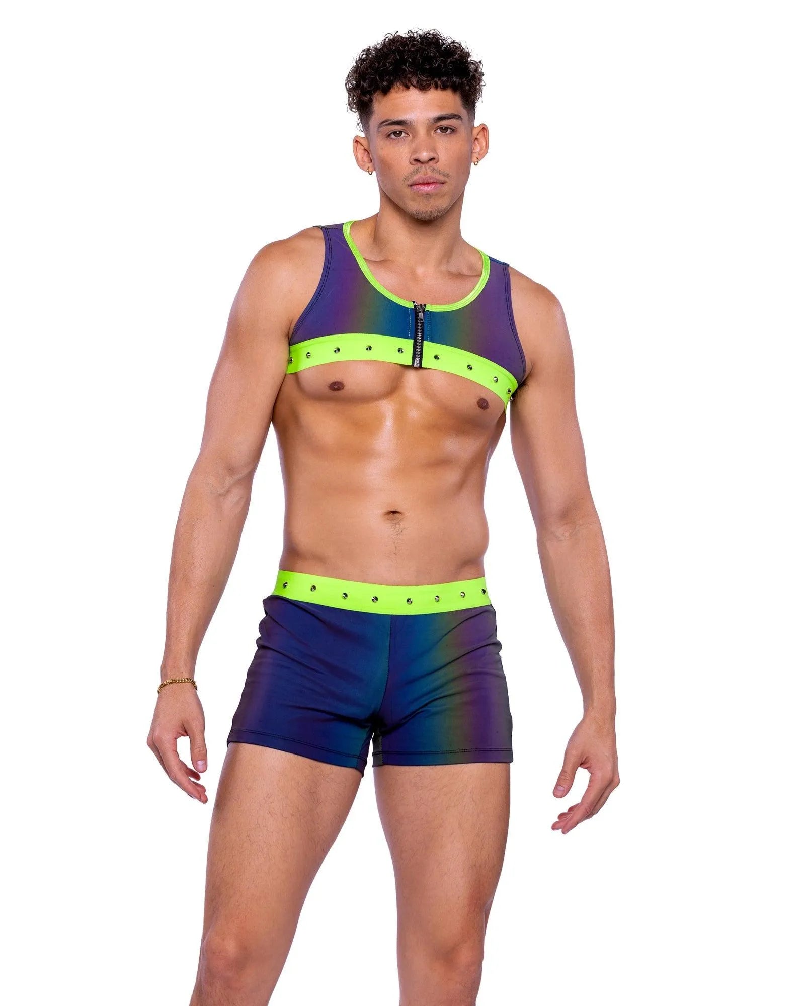 6536 - Reflective Shorts with Stud Details - Take A Peek