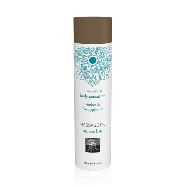 SHIATSU Massage Oil - Masculine - Amber & Eucalyptus Oil Scented - 100 ml - Take A Peek