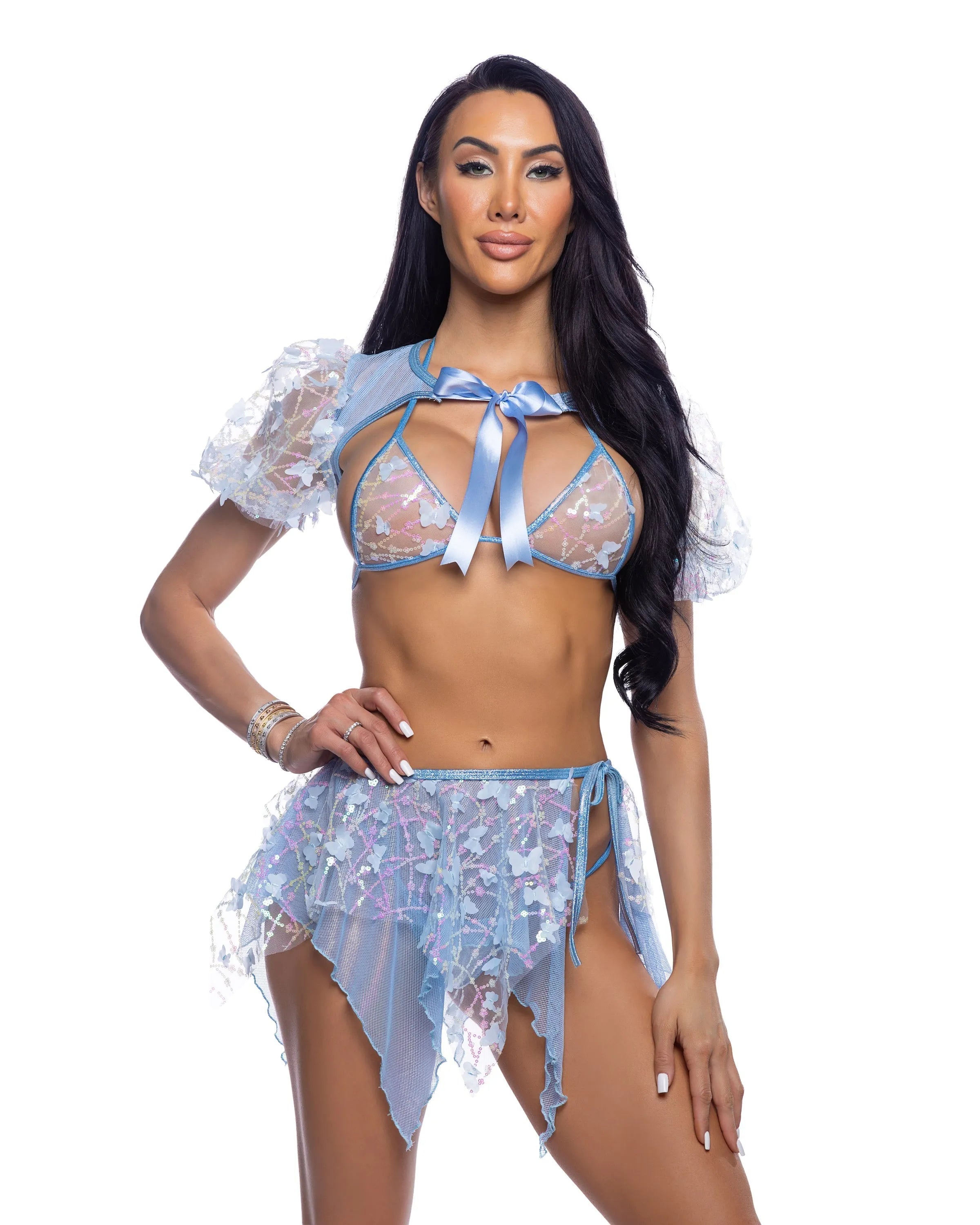 6714 - Butterfly & Sequin Puff Sleeve Shrug - Take A Peek