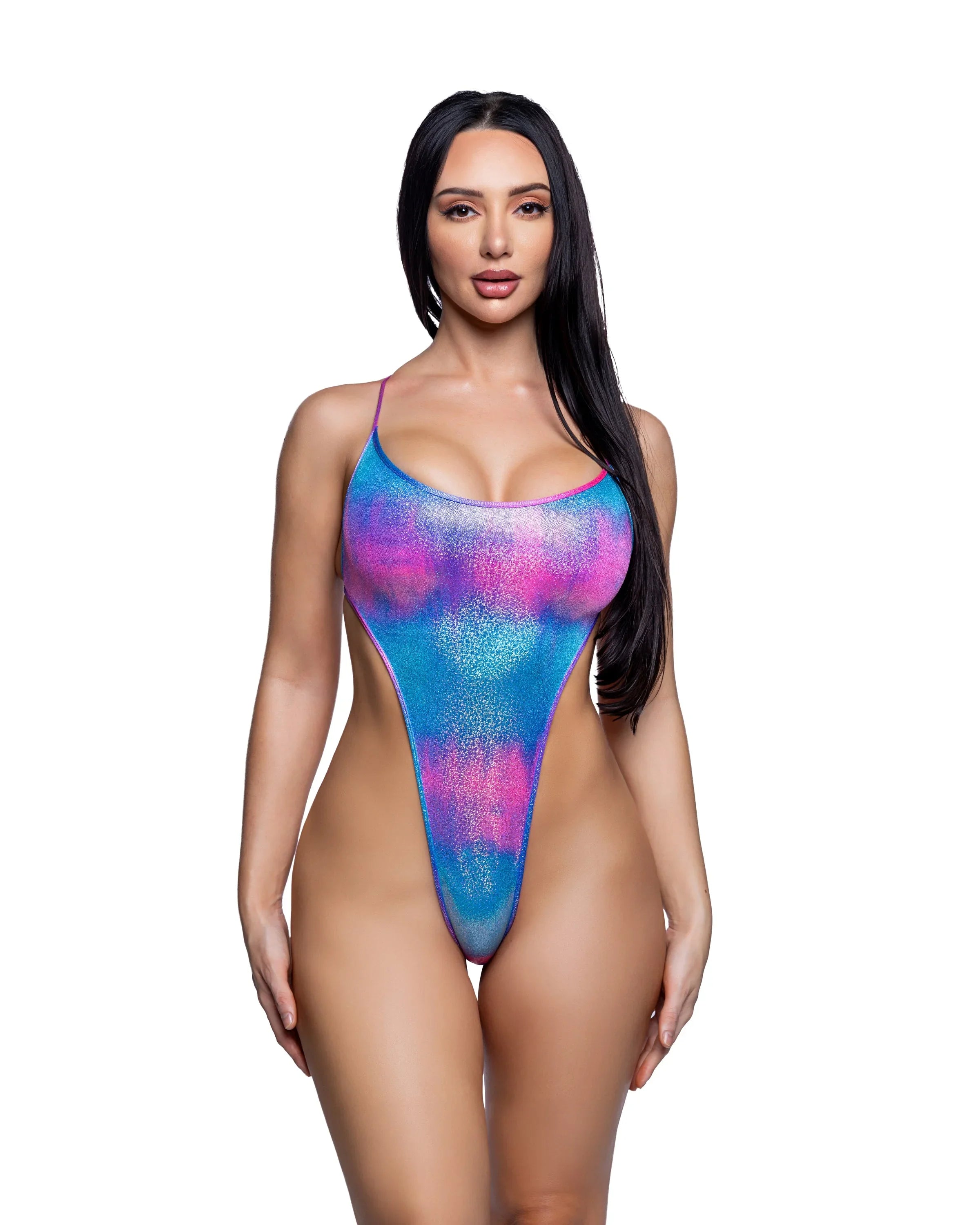 6754 - Shimmer String-Back Bodysuit - Take A Peek