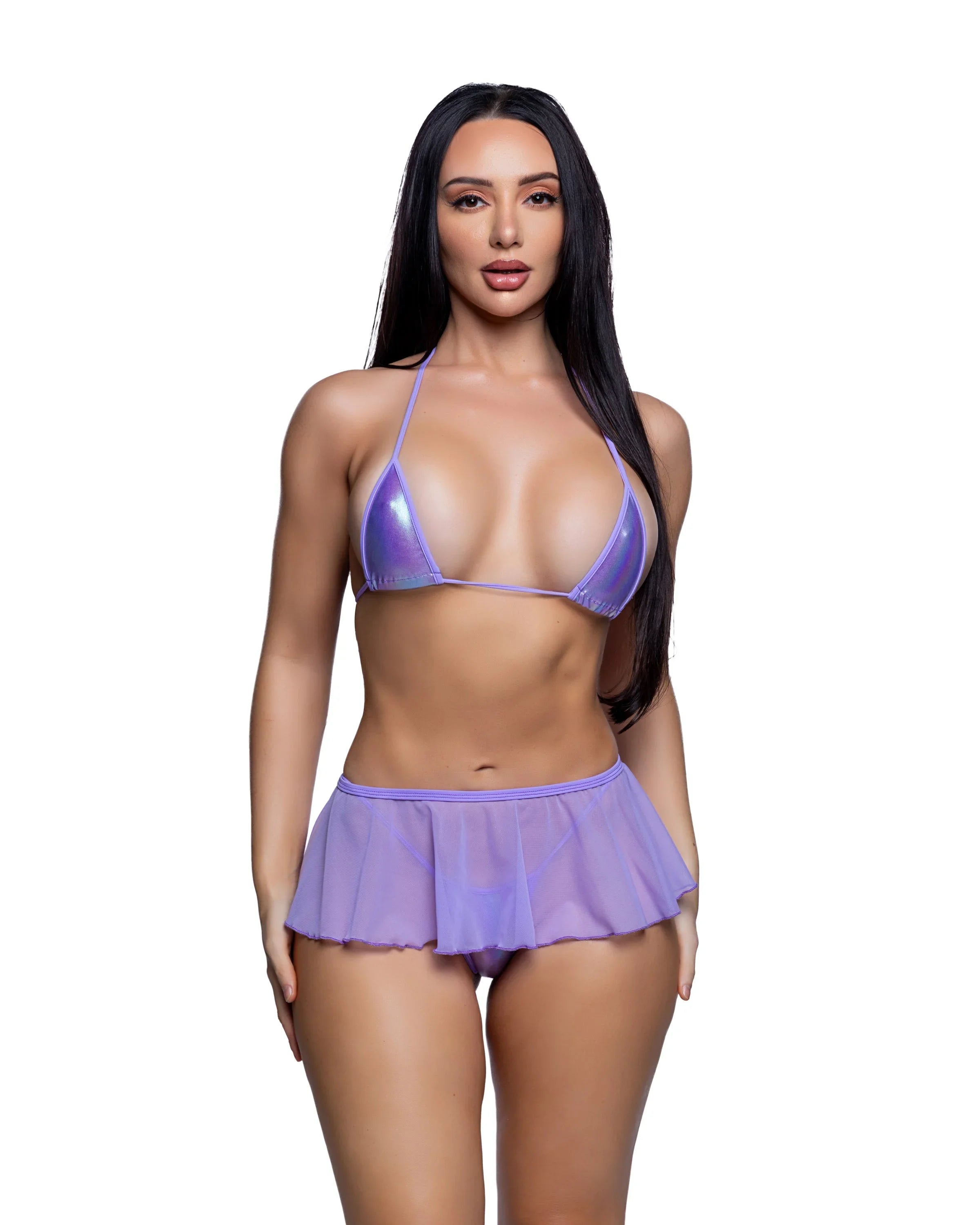 6792 - Mesh Flutter Skirt - Take A Peek