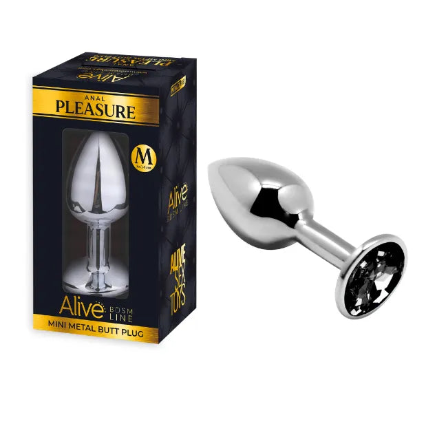 MINI METAL BUTT PLUG ANAL PLEASURE BLACK M - Take A Peek