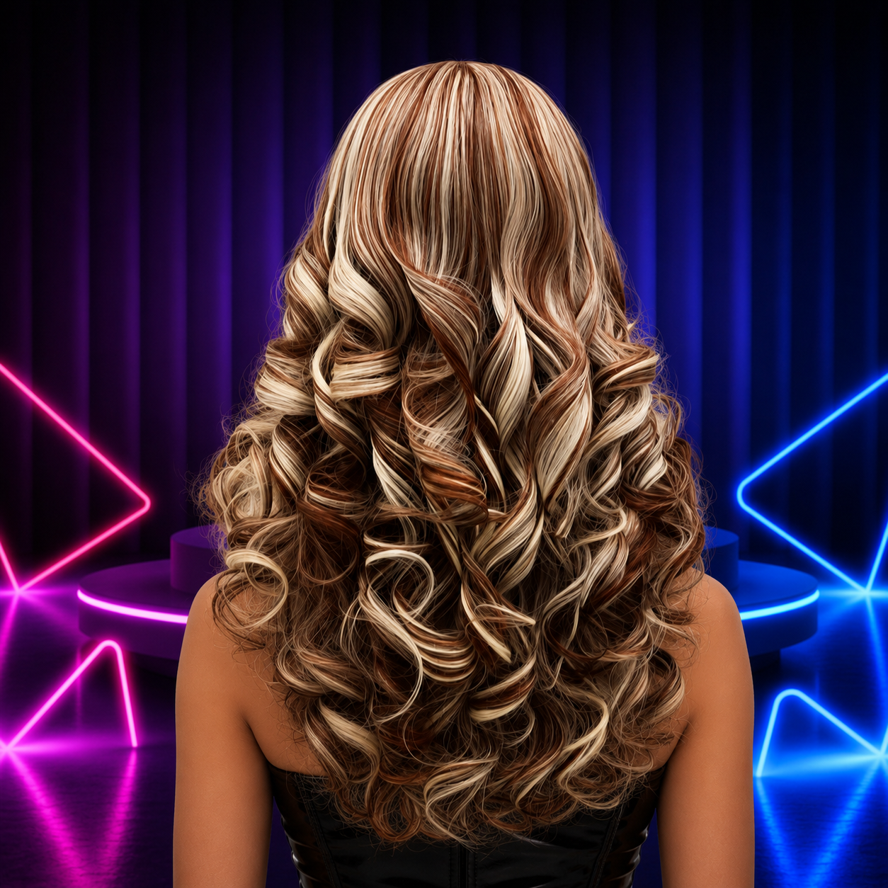 Premium drag queen lace front wig  synthetic hair with a realistic lace front design