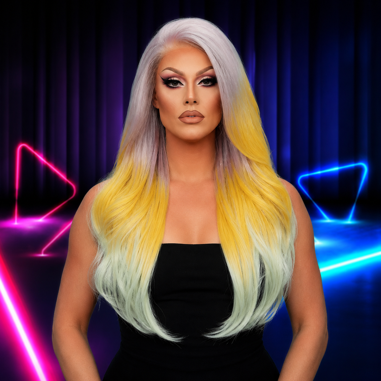 Premium lace front wig for drag queens in Australia with natural hairline and volume.