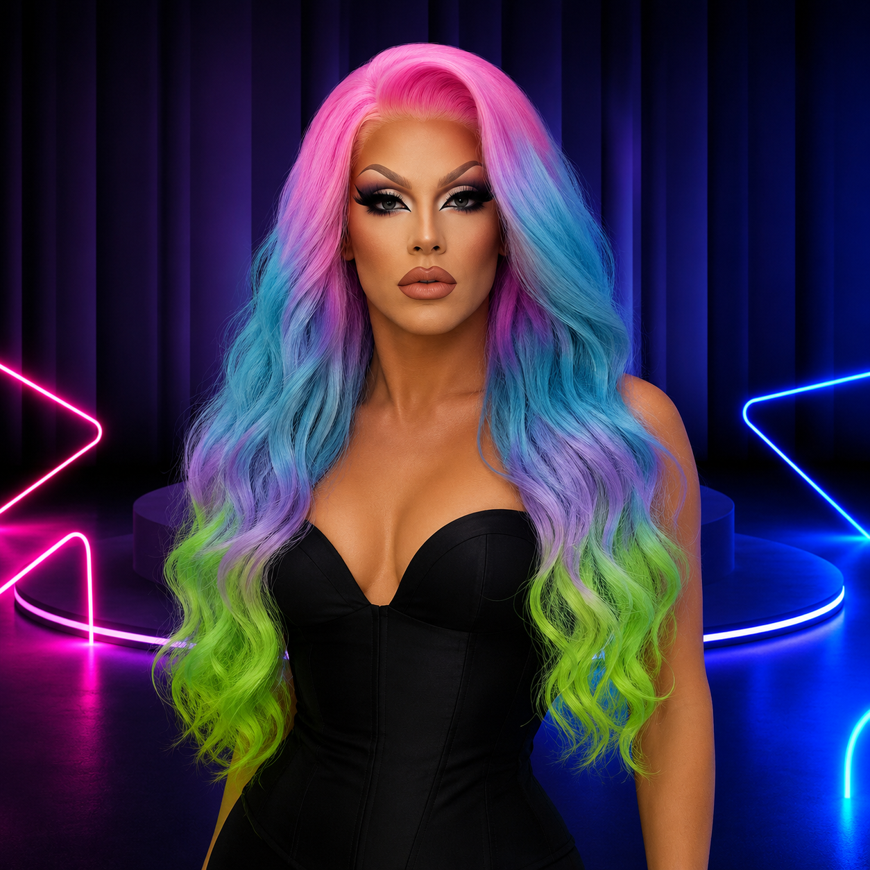 Premium lace front wig for drag queens in Australia with natural hairline and volume.