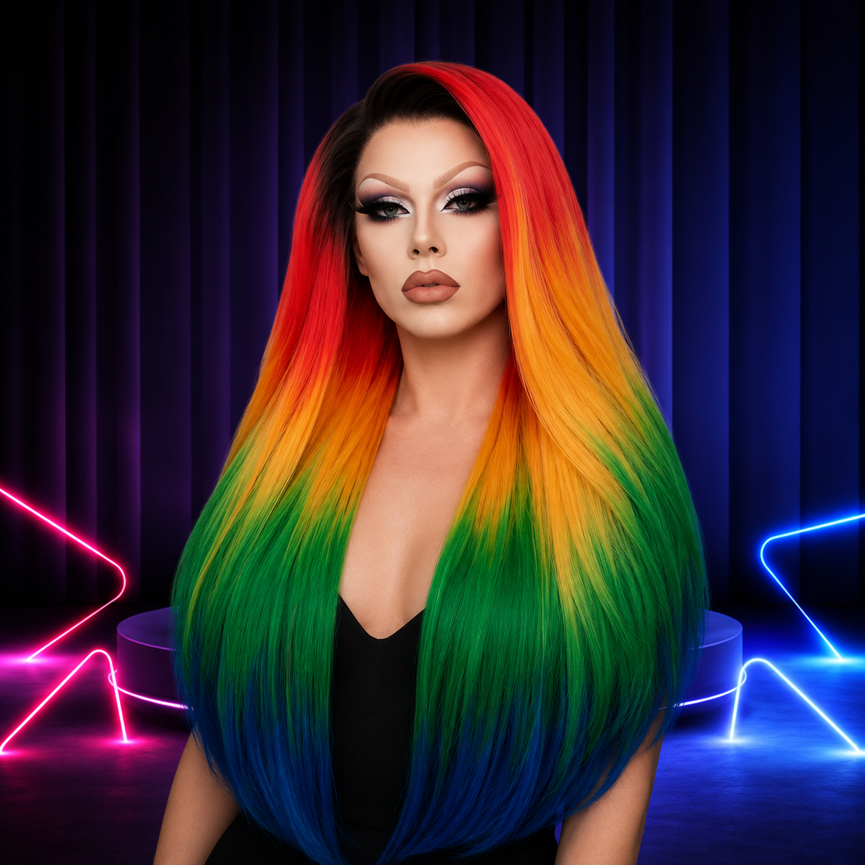 Premium lace front wig for drag queens in Australia with natural hairline and volume.