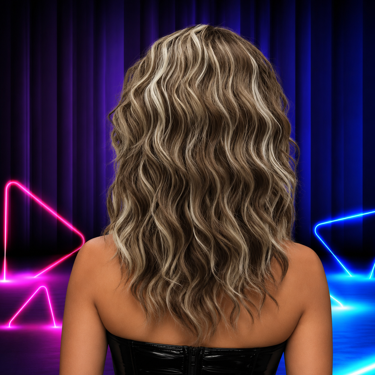 Premium drag queen lace front wig  synthetic hair with a realistic lace front design