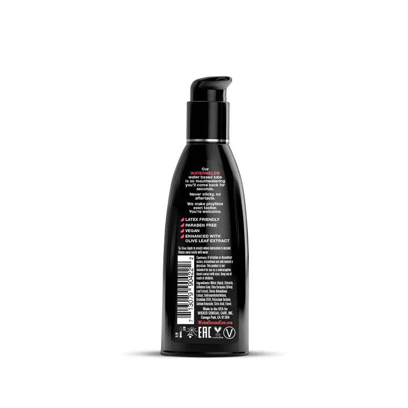 Wicked Aqua Watermelon - Watermelon Flavoured Water Based Lubricant - 60 ml (2 oz) Bottle - Take A Peek