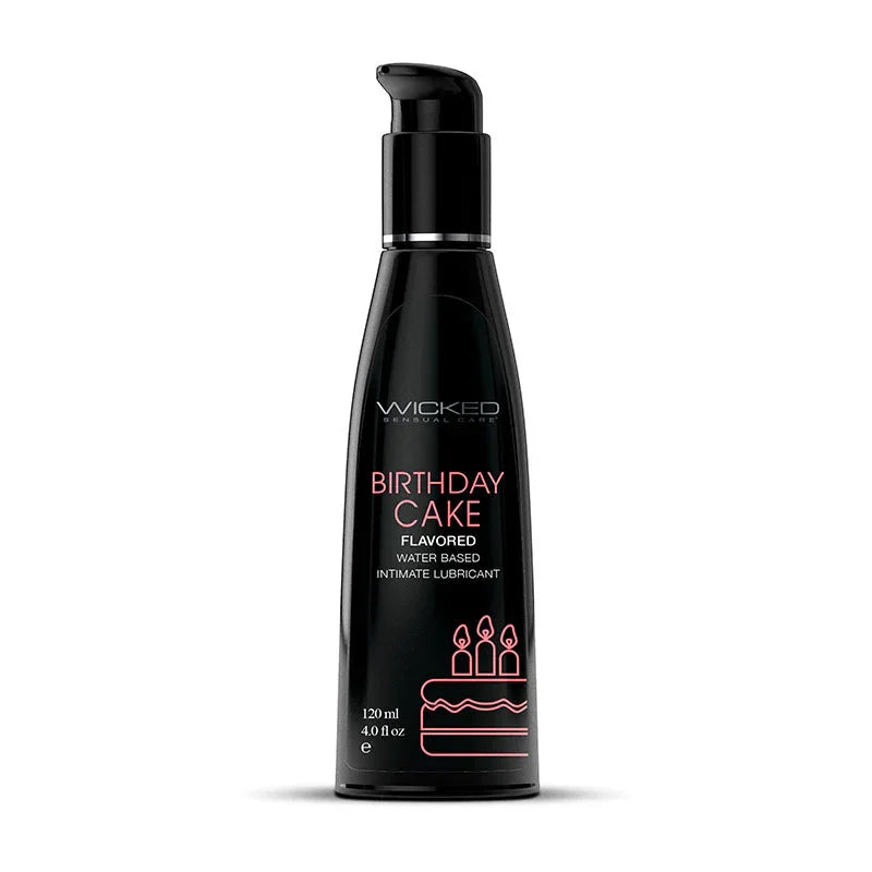 Wicked Aqua Birthday Cake - Birthday Cake Flavoured Water Based Lubricant - 120 ml (4 oz) Bottle - Take A Peek