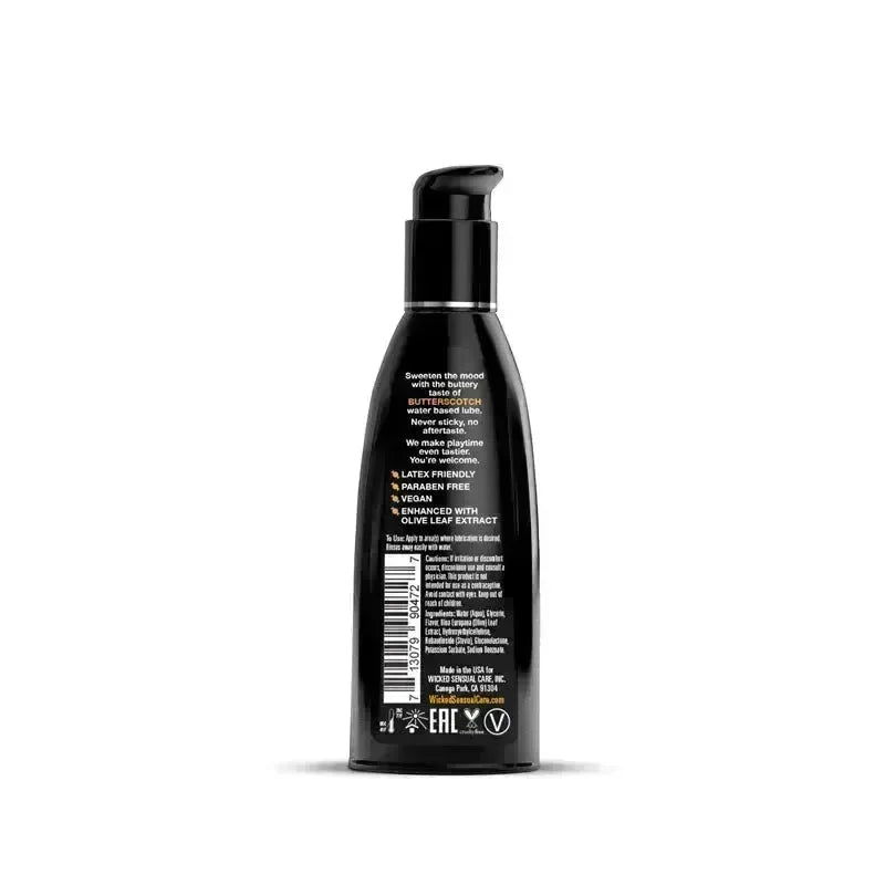 Wicked Aqua Butterscotch - Butterscotch Flavoured Water Based Lubricant - 60 ml (2 oz) Bottle - Take A Peek