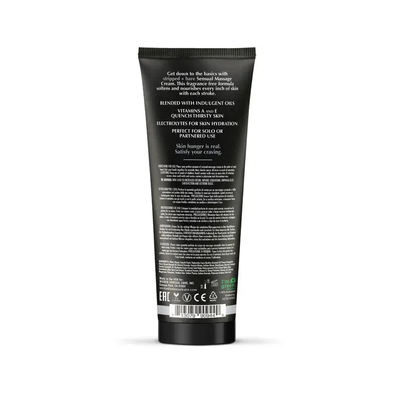 Wicked STRIPPED + BARE Sensual Massage Cream - Take A Peek