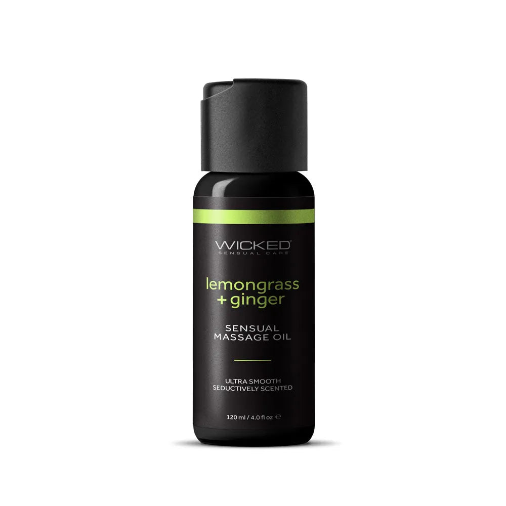 Wicked Sensual Massage Oil - Lemongrass + Ginger - Lemongrass and Ginger Scented Massage Oil - 120 ml Tube - Take A Peek