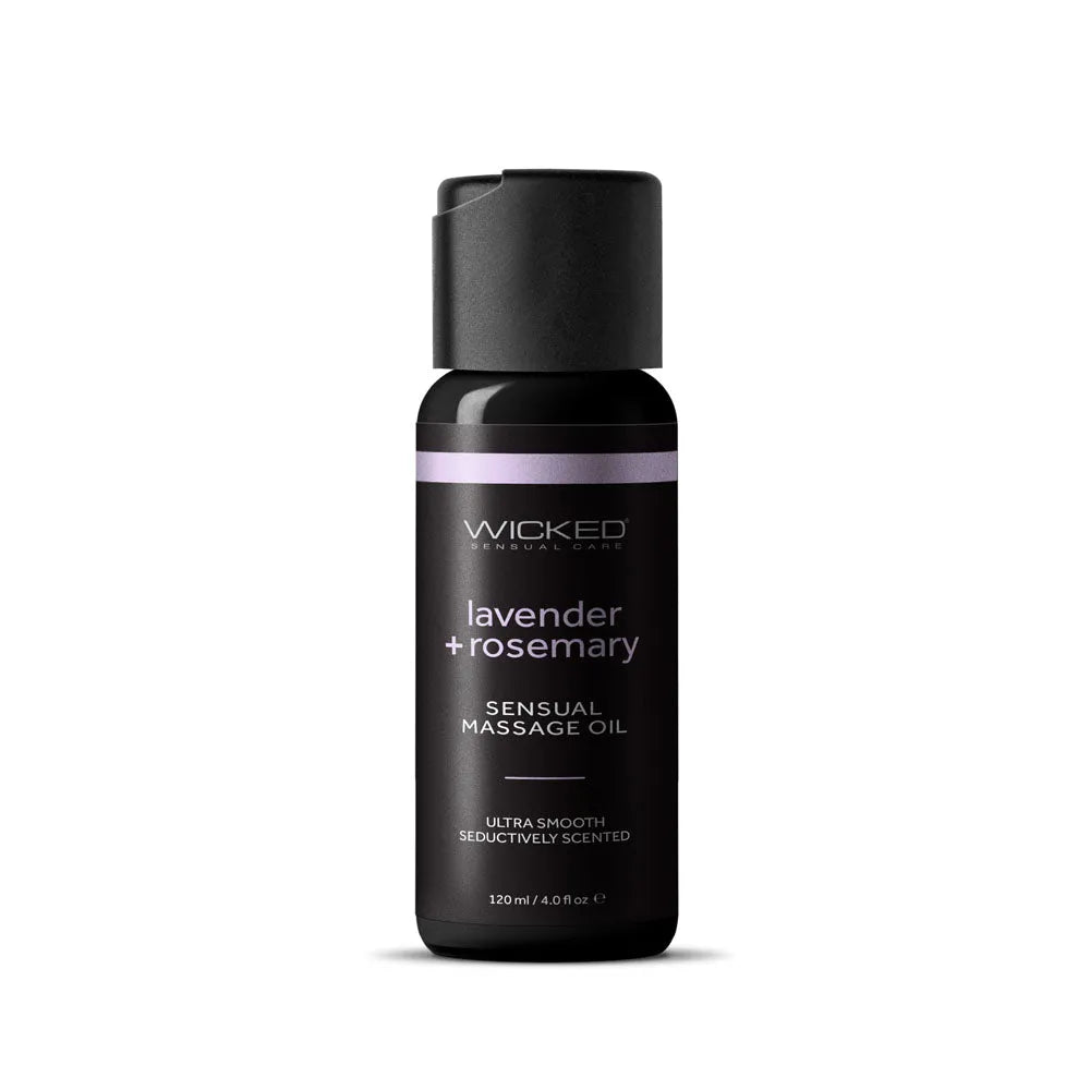 Wicked Sensual Massage Oil - Lavender + Rosemary - Lavender and Rosemary Scented Massage Oil - 120 ml Tube - Take A Peek