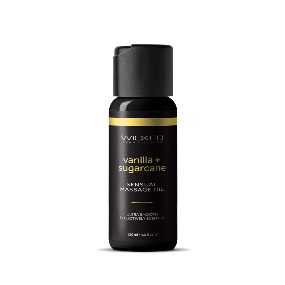 Wicked Sensual Massage Oil - Vanilla + Sugarcane - Vanilla and Sugarcane Scented Massage Oil - 120 ml Tube - Take A Peek