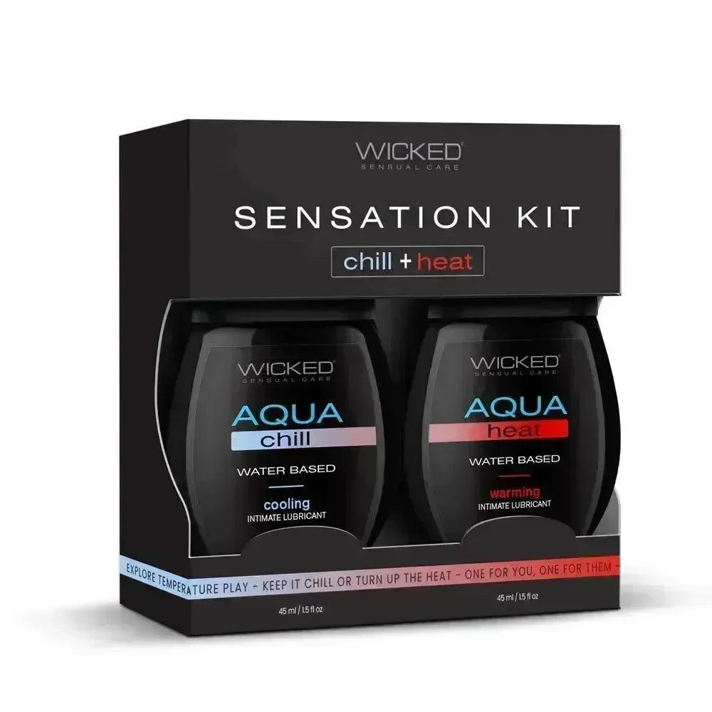 Wicked Sensation Kit - Warming & Cooling Water Based Lubricants - 2 Pack of 120 ml Bottles - Take A Peek