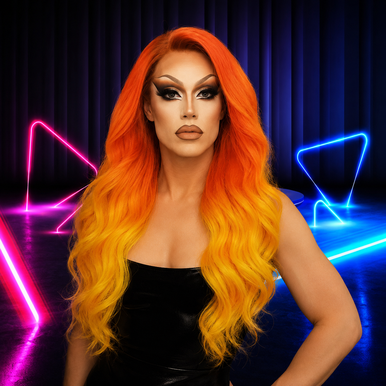 Premium lace front wig for drag queens in Australia with natural hairline and volume.