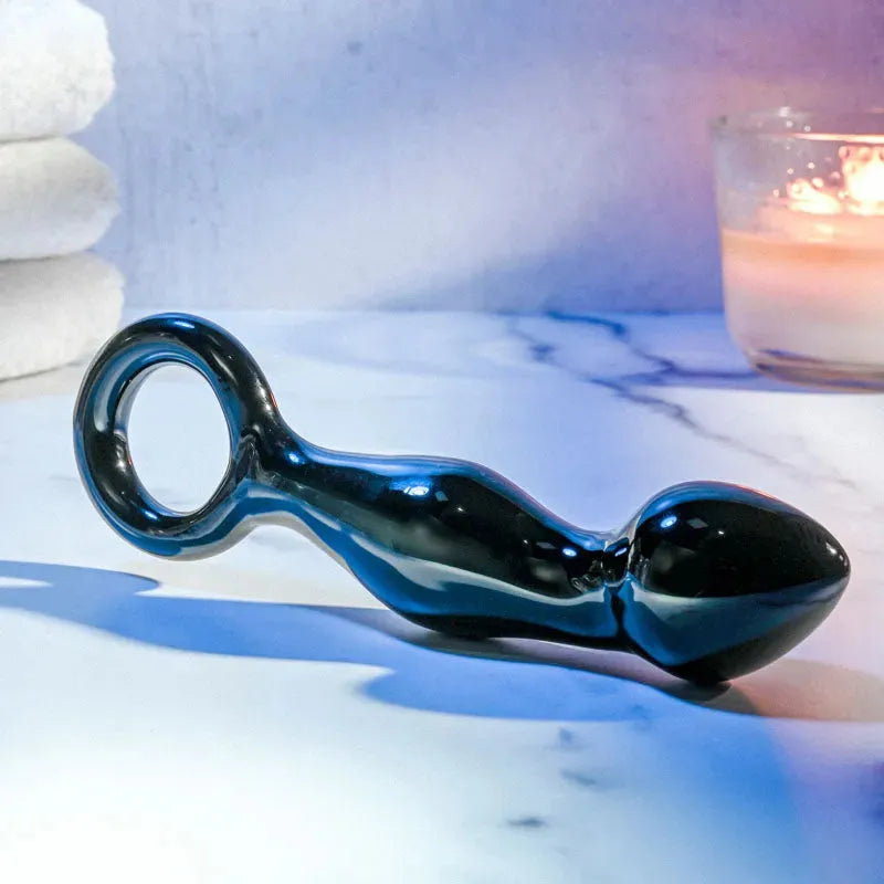 Adam & Eve ADAMS GLASS PROSTATE MASSAGER - Take A Peek
