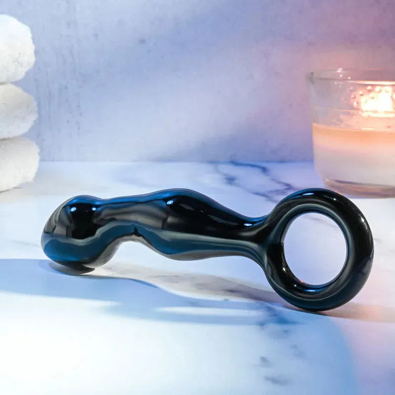Adam & Eve ADAMS GLASS PROSTATE MASSAGER - Take A Peek