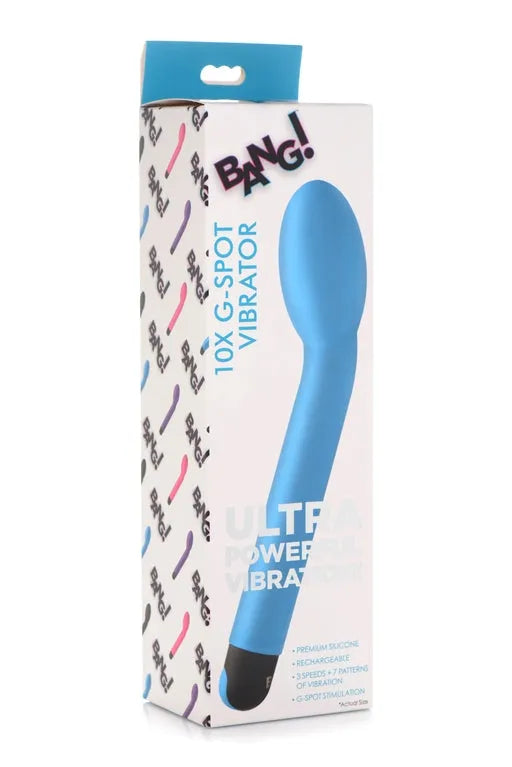Bang! 10X G-Spot Rechargeable Vibrator - Blue - Take A Peek