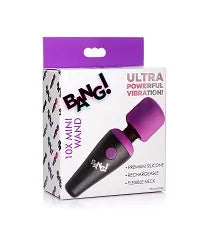 BANG! 10X Vibrating Mini Silicone Wand - Purple - Take A Peek