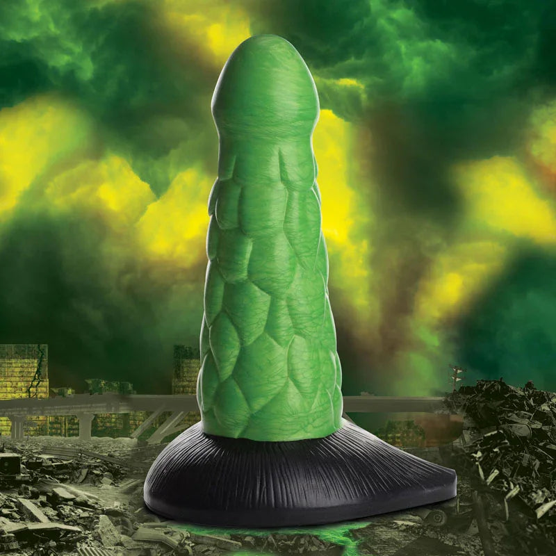 Creature Cocks Radioactive Reptile Thick Scaly Silicone Dildo - 19 cm Dildo - Take A Peek