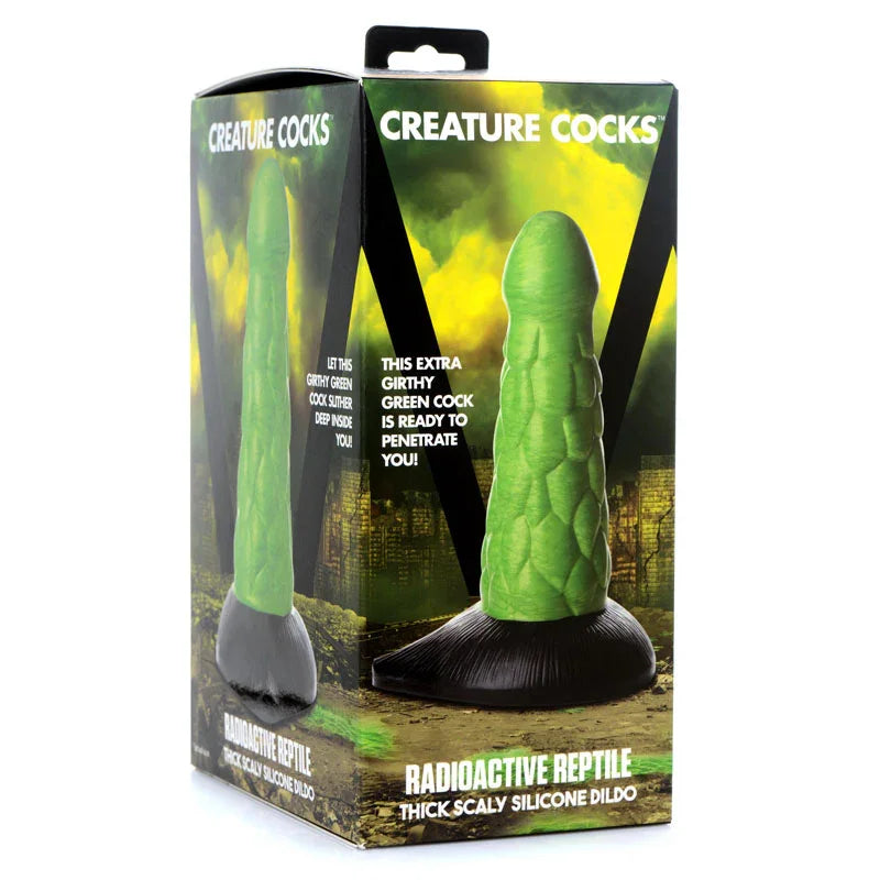 Creature Cocks Radioactive Reptile Thick Scaly Silicone Dildo - 19 cm Dildo - Take A Peek
