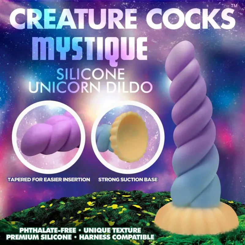 Creature Cocks Mystique Silicone Unicorn Dildo - Take A Peek