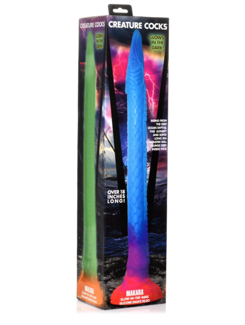 Creature Cock Makara Glow-in-the-Dark Silicone Snake Dildo-AH149