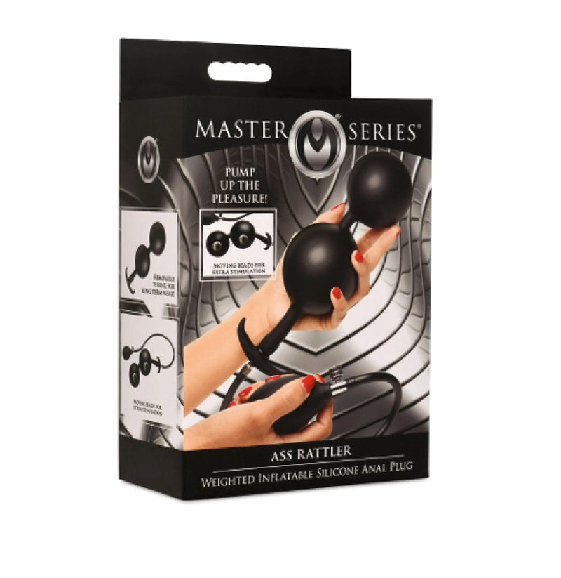 Master Series Ass Rattler Weighted Inflatable Silicone Anal Plug-AH221