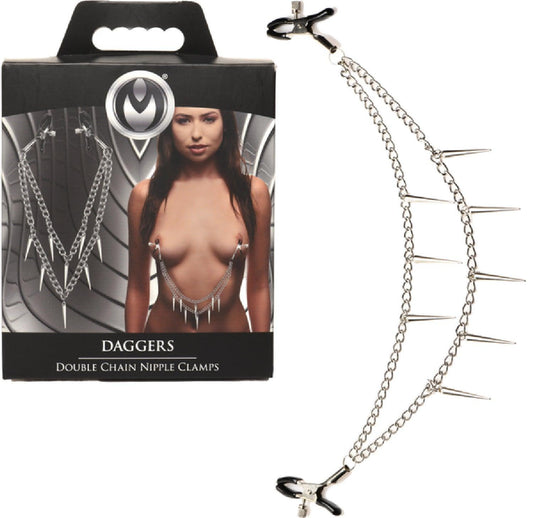 Daggers Double Chain Nipple Clamps - Take A Peek