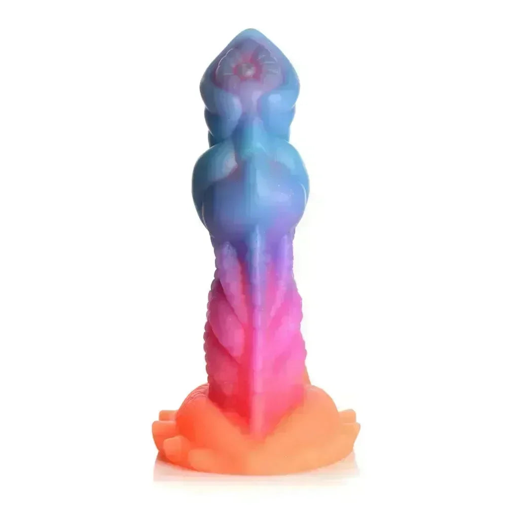 Creature Cocks Aqua-Cock - Glow in Dark Multi- 19.3 cm Fantasy Dildo - Take A Peek