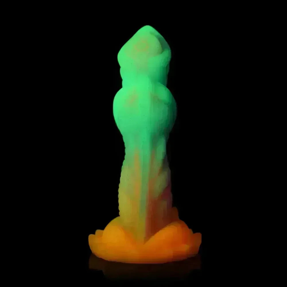 Creature Cocks Aqua-Cock - Glow in Dark Multi- 19.3 cm Fantasy Dildo - Take A Peek