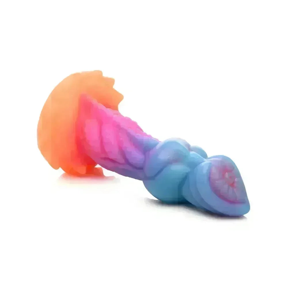 Creature Cocks Aqua-Cock - Glow in Dark Multi- 19.3 cm Fantasy Dildo - Take A Peek