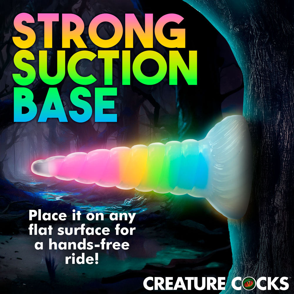 Creature Cocks Uni-Glow - Glow in Dark Rainbow 19.5 cm Unicorn Fantasy Dildo