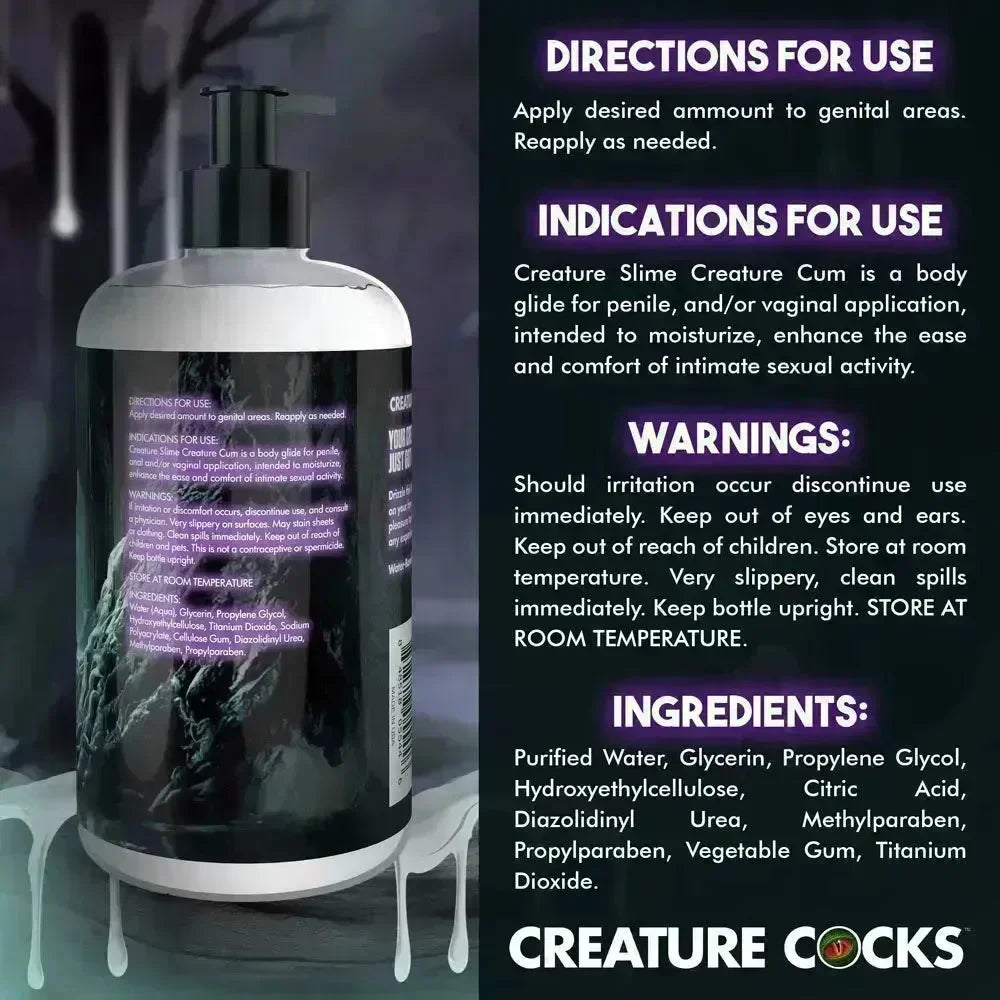 Creature Slime by Creature Cocks - Creature Cum - Cum Lubricant - 473 ml Pump Bottle - Take A Peek