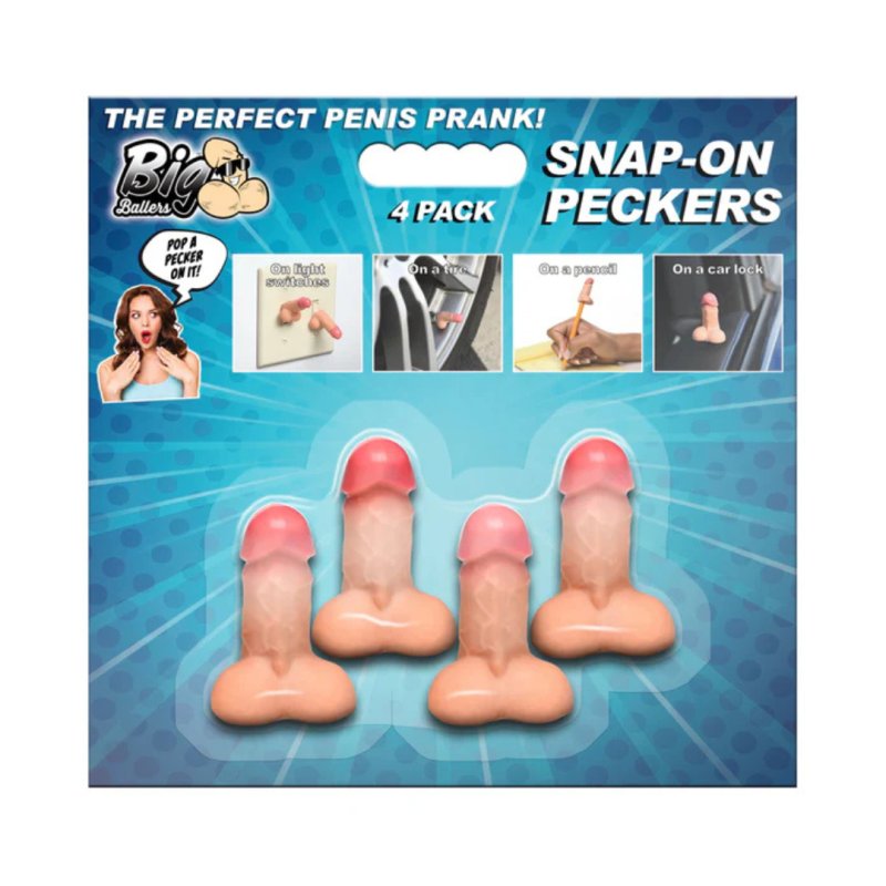 Big Ballers Snap-On Peckers - 4 Pack-AH496