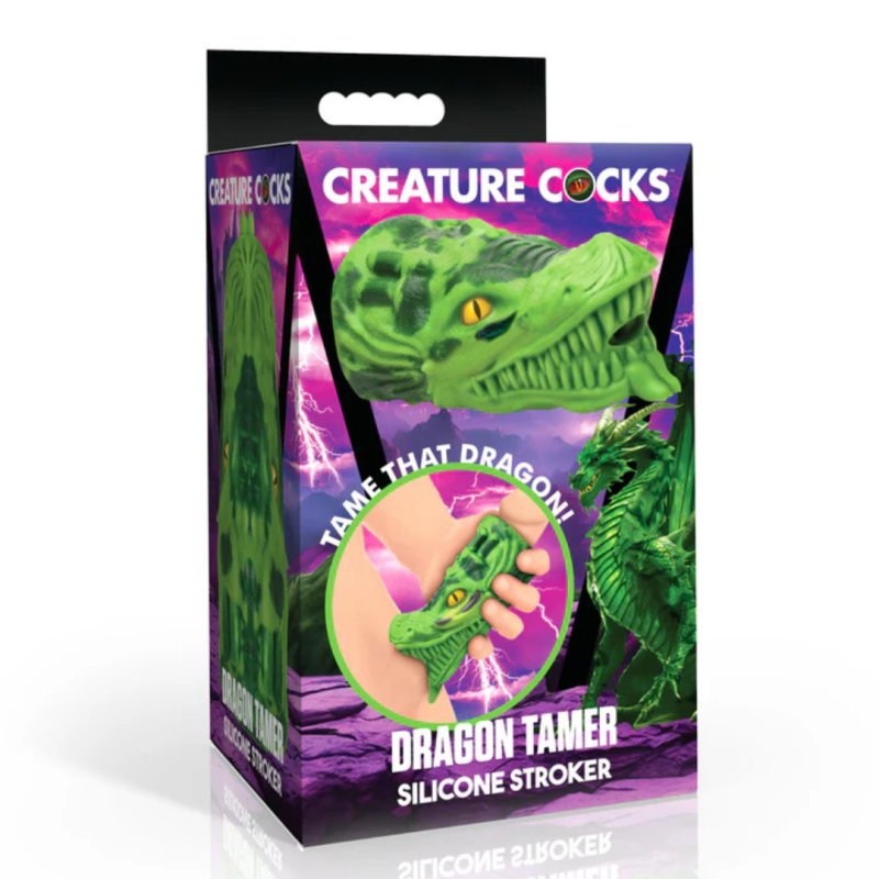 Creature Cocks Dragon Tamer Silicone Stroker - Green-AH541-Green